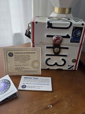 Little Earth White and Red License Plate Box Purse